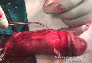 6- Shaeer’s Corporal Rotation - Tying the rotation sutures, or suturing the rotation incisions